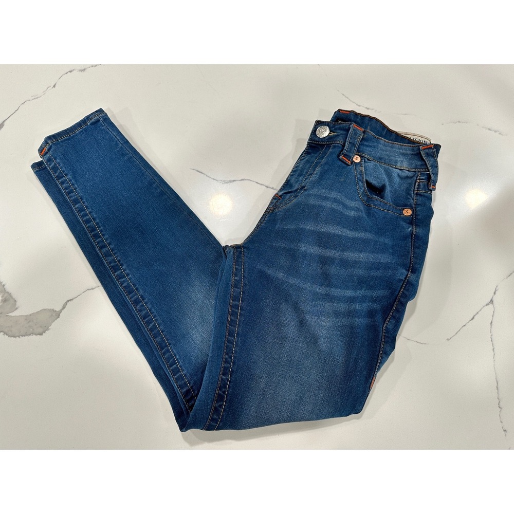 True Religion Womens Blue Denim Horseshoe Stitch Jeans‎ Size 30 Stretch